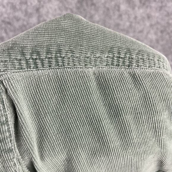 VTG J Crew Oarsman Corduroy Shirt Mens XL Green Hong Kong Distressed Destroyed - Picture 8 of 16